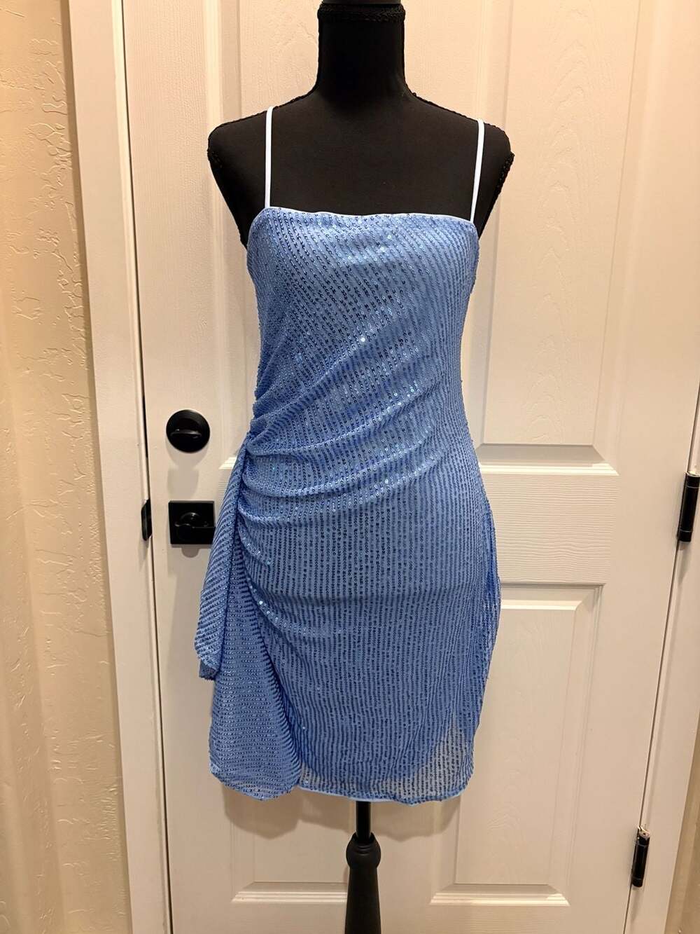 Dressystar Sequin Dress Size M Blue Mini Party (167)